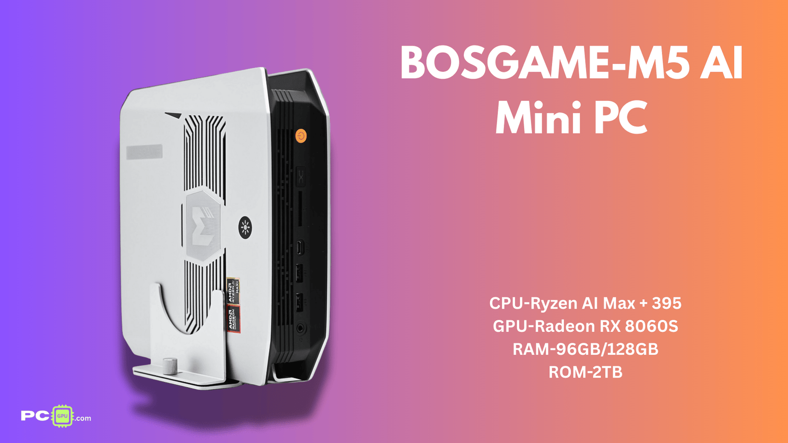 Bosgame M5 AI Mini Gaming Pc wirh RX8060S GPU -128gb RAM